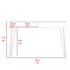 Mumbai Writing Desk, Four Legs, Two Drawers -Smokey Oak