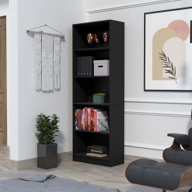 Zachary Black 5-Shelf Bookcase