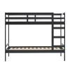 Modern Simple Solid Wood Twin Over Twin Bunk Bed, Black