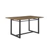 Modern Industrial Metal and Wood 10015-Inch Rectangle Dining Table – Rustic Oak