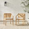 Modern 2-Piece Solid Acacia Wood Dining Chairs – Natural