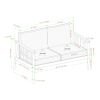 Contemporary Cushioned Eucalyptus Wood Patio Loveseat – Natural