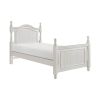Classic White Finish 1pc Twin Size Poster Bed Wooden Traditional Bedroom Furniture Unique Style Headboard Footboard