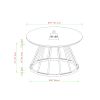 Modern Round Coffee Table with Metal Base – White Marble / Gold