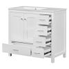 36" White Bathroom Vanity with Ceramic Sink Combo, Abundant Storage Cabinet -2 Soft-close doors and 5 drawers
