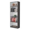 Zachary Matt Gray and White 5-Shelf Bookcase