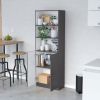 Zachary Matt Gray and White 2-Door Bookcase