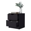 Logan Black 2-Drawer Nightstand