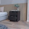 Logan Black 2-Drawer Nightstand