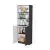 Zachary Matt Gray and White 2-Door Bookcase
