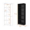 Zachary Black 5-Shelf Bookcase