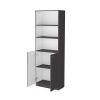 Zachary Matt Gray and White 2-Door Bookcase