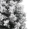 Slim Artificial Christmas Tree with Flocked Snow Green 7 ft PVC