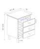 Classic 3-Drawer Solid Wood Nightstand - Walnut