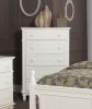 Classic Traditional White Finish 5 Drawers Storage Chest 1pc Decorative Accents Wooden Bedroom Furniture Turned Feet