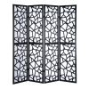 Giyano 4 Panel Screen Room Divider, Black