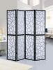 Giyano 4 Panel Screen Room Divider, Black