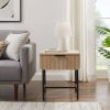 Modern Fluted-Door Minimalist Side Table – Coastal Oak