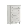 Classic Traditional White Finish 5 Drawers Storage Chest 1pc Decorative Accents Wooden Bedroom Furniture Turned Feet