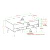 Contemporary 2-Drawer Low Coffee Table – Slate Grey