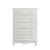 Classic Traditional White Finish 5 Drawers Storage Chest 1pc Decorative Accents Wooden Bedroom Furniture Turned Feet