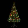Artificial Pre-lit Christmas Tree with Baubles Green 5 ft