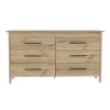 Hms 6 Drawer Double Dresser, Four Legs, Superior Top -Light Oak / White