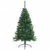 Artificial Half Christmas Tree with Stand Green 5 ft PVC