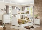 Classic Traditional White Finish 5 Drawers Storage Chest 1pc Decorative Accents Wooden Bedroom Furniture Turned Feet