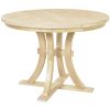TOPMAX 5-Piece Rustic Round Pedestal Extendable Dining Table Set with 15.7" Removable Leaf and Simple Dining Chirs for Small Places, Natural