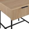 Modern Fluted-Door Minimalist Side Table – Coastal Oak