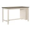 Modern Antique White and Rosy Brown 1pc Counter Height Table with Built-in Shelves Wooden Multifunctional Kitchen Dining Room Furniture
