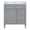 30'' Bathroom Vanity with Top Sink, Modern Bathroom Storage Cabinet with 2 Drawers and a Tip-out Drawer, Single Sink Bathroom Vanity
