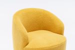 fabric swivel accent armchair barrel chair with black powder coating metal ring